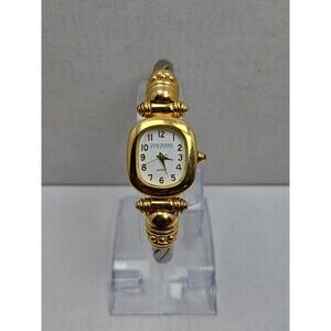 Joan Rivers Classics Do It Now Two Tone Cable Cuff 22mm Bangle Watch New Battery